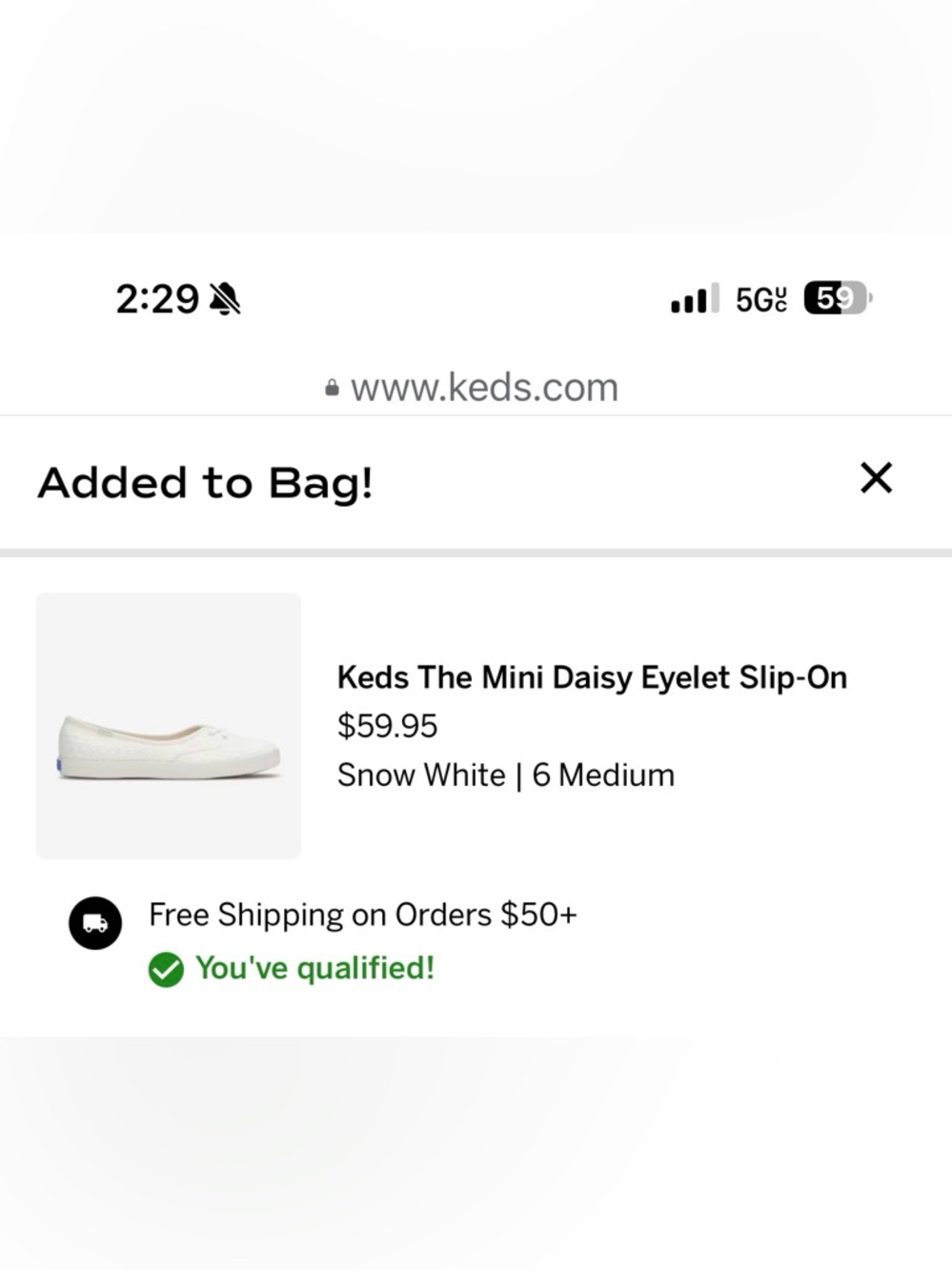 Keds Women's White Lace-Overlay Ballet Flats - Picture 6 of 7